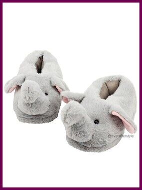 Plush Animal Slippers Fleece Lined Memory Foam Non-Slip House Shoes